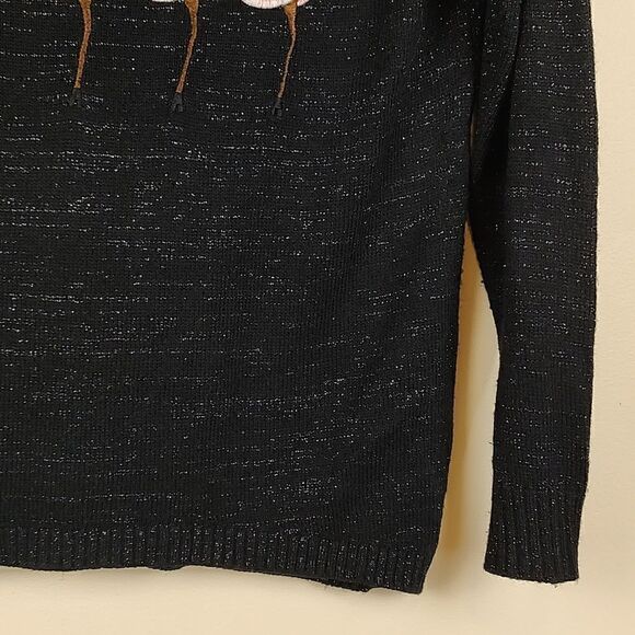 Isabella's Closet Crew Neck Christmas Sweater Embroidered Reindeer Rockettes - Picture 4 of 10